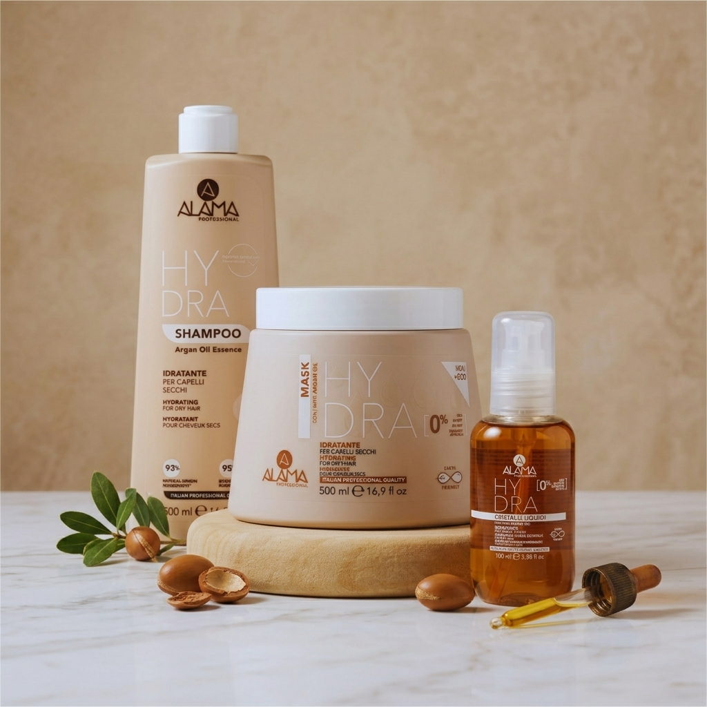 Pack Alama Professional Hydra : Trio Hydratation Intense (Shampooing 500ml, Masque 500ml, Sérum 100ml)