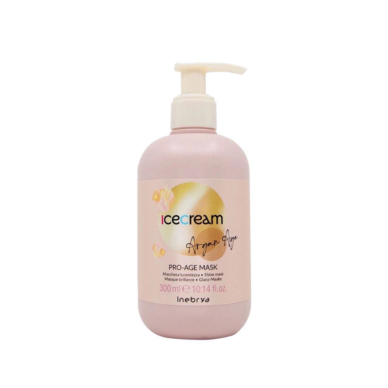 Inebrya Ice Cream Argan Age Mask 300ml - العلاج المكثف المقاوم لعلامات تقدم سن الشعر - الصورة 2
